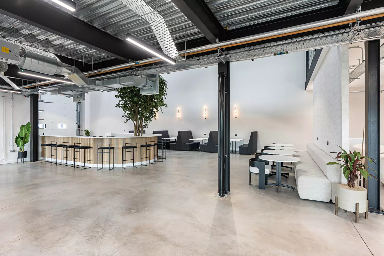 Community hub in warehouse office space