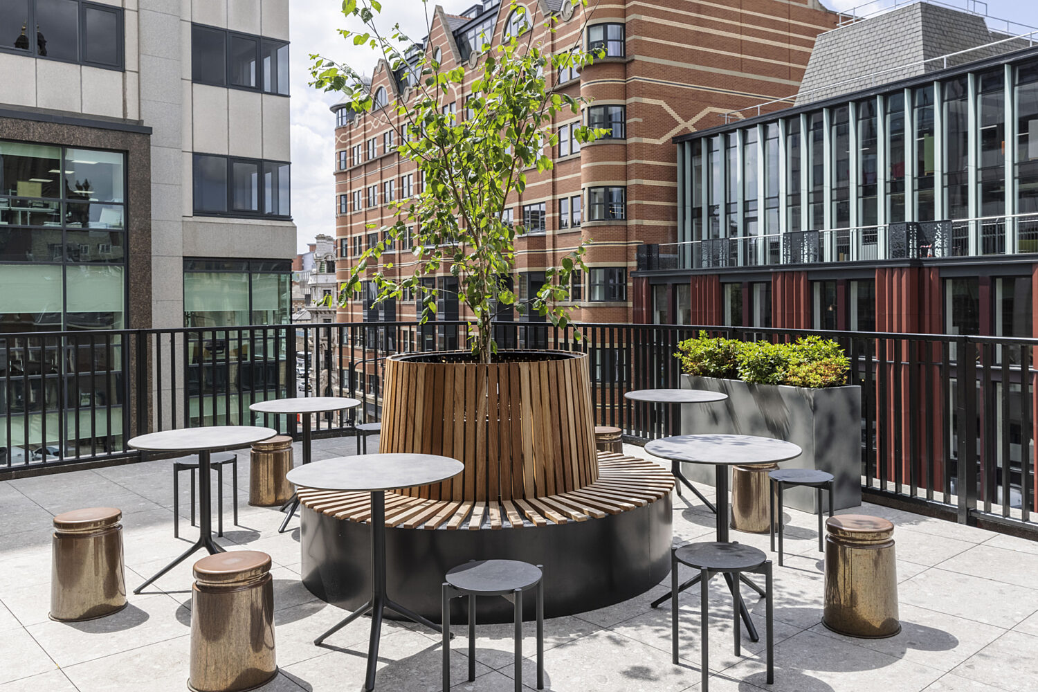 Outdoor seating at Castleforge Leeds