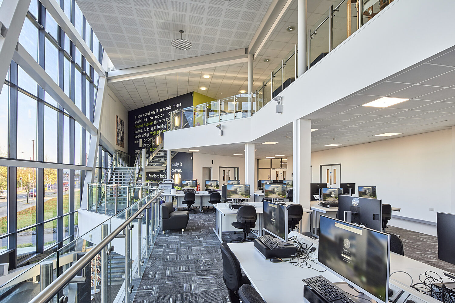 Dudley College of Technology mezzanine workspace filled with natural light