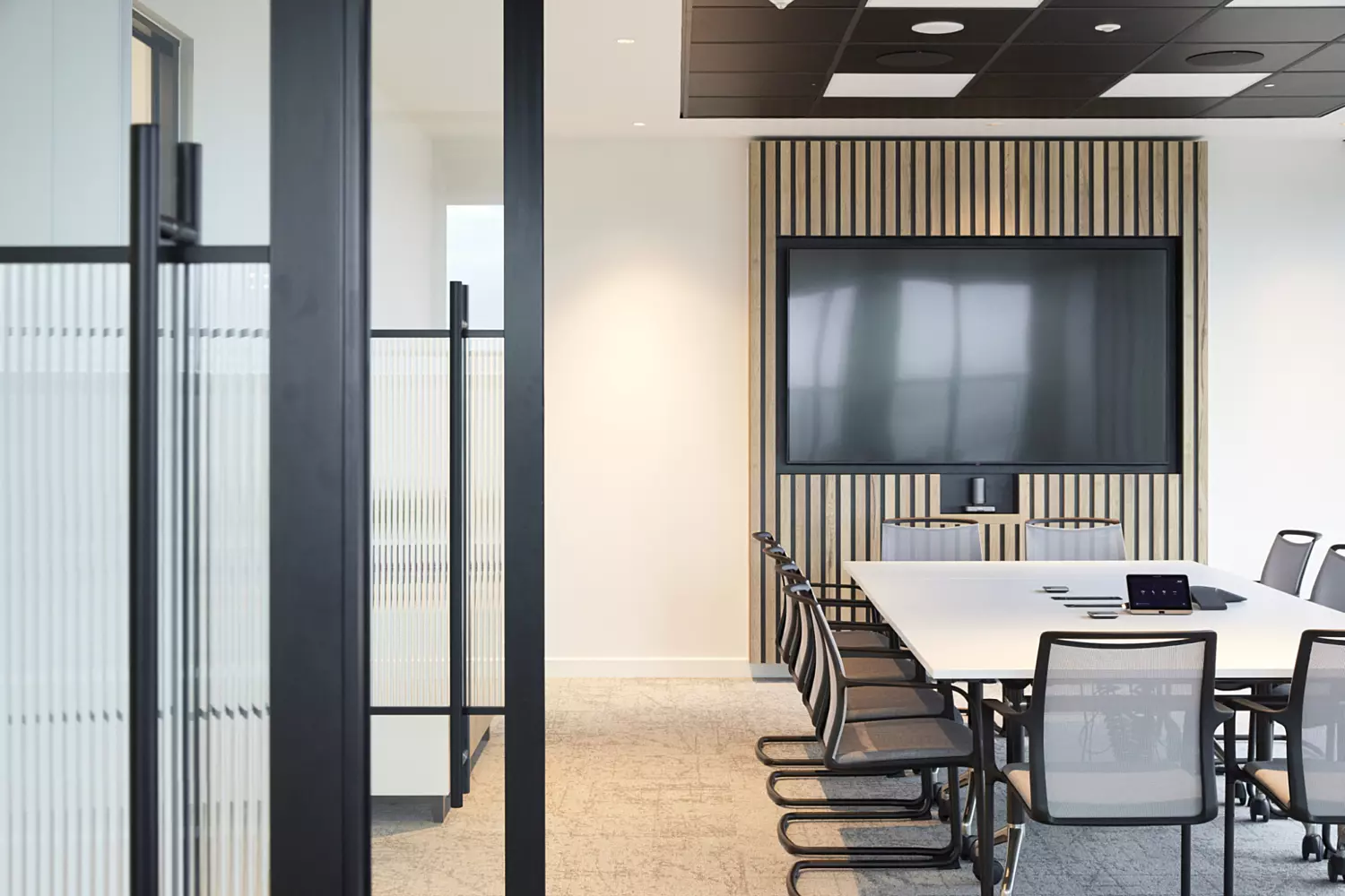 Meeting room with AV and glazed walls