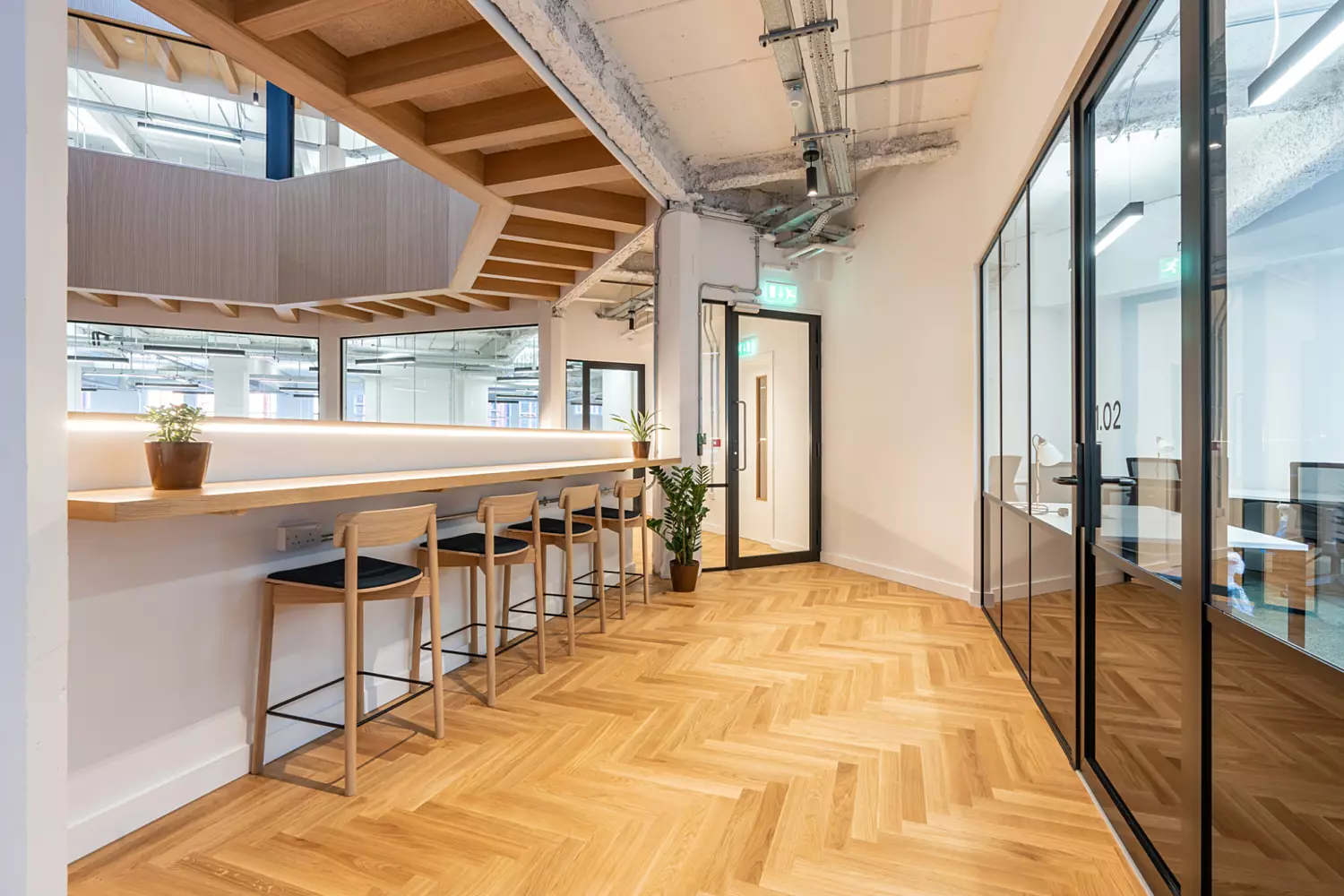 Herringbone flooring at Kinrise