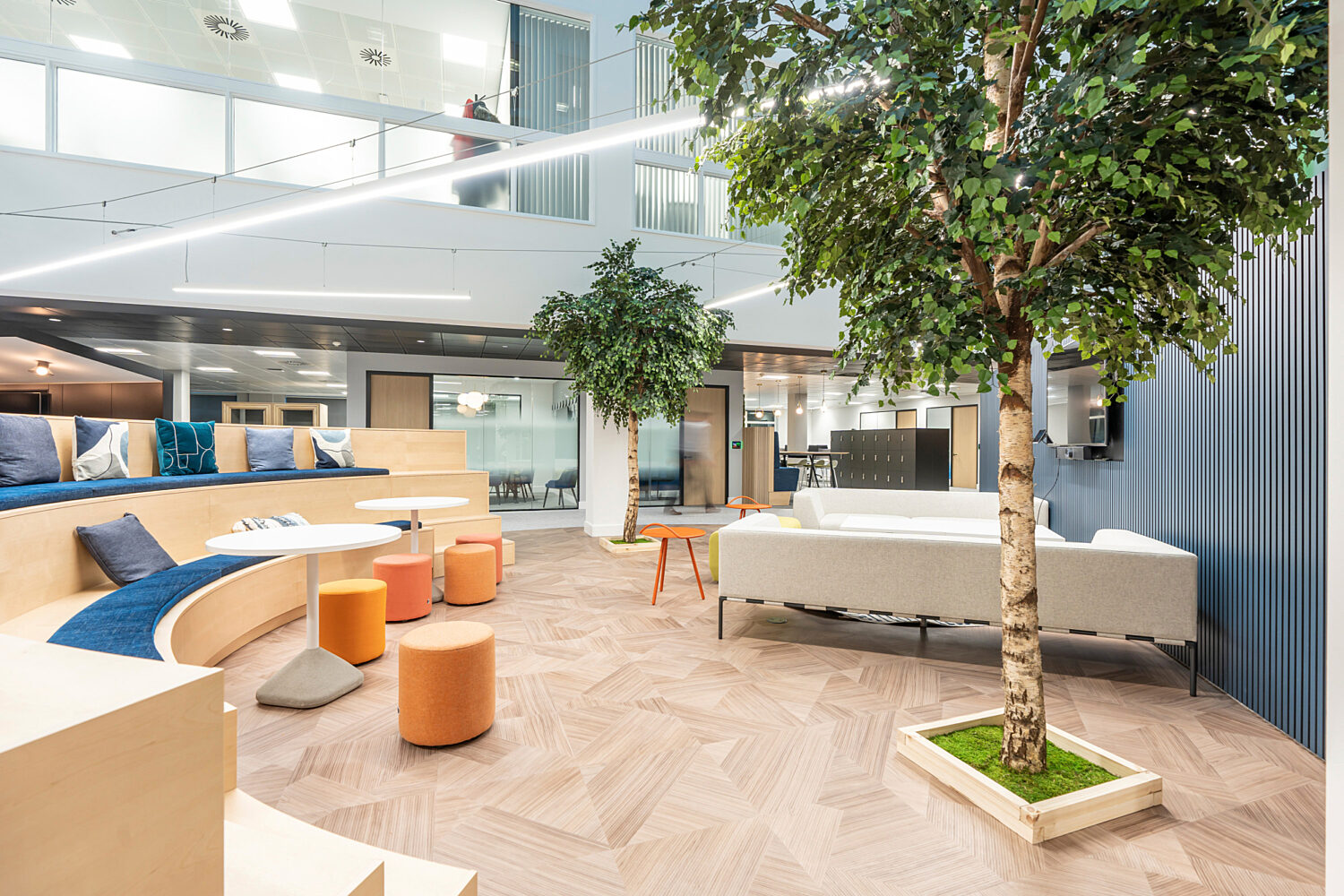 Tarmac office featuring biophilia and town hall space