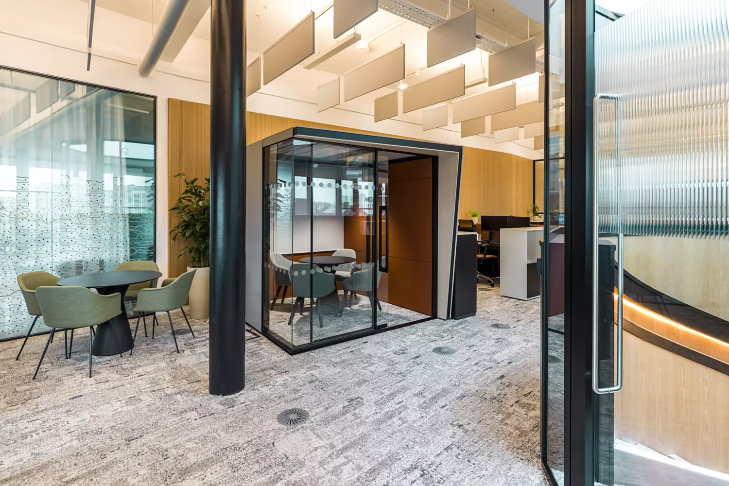 Private booth meeting rooms at UC Lan