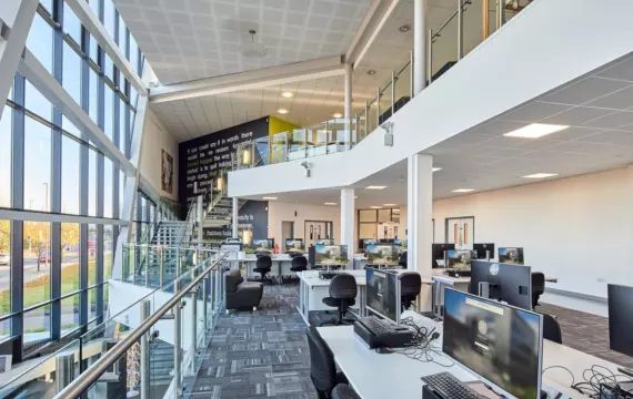 Dudley College fit out atrium computers