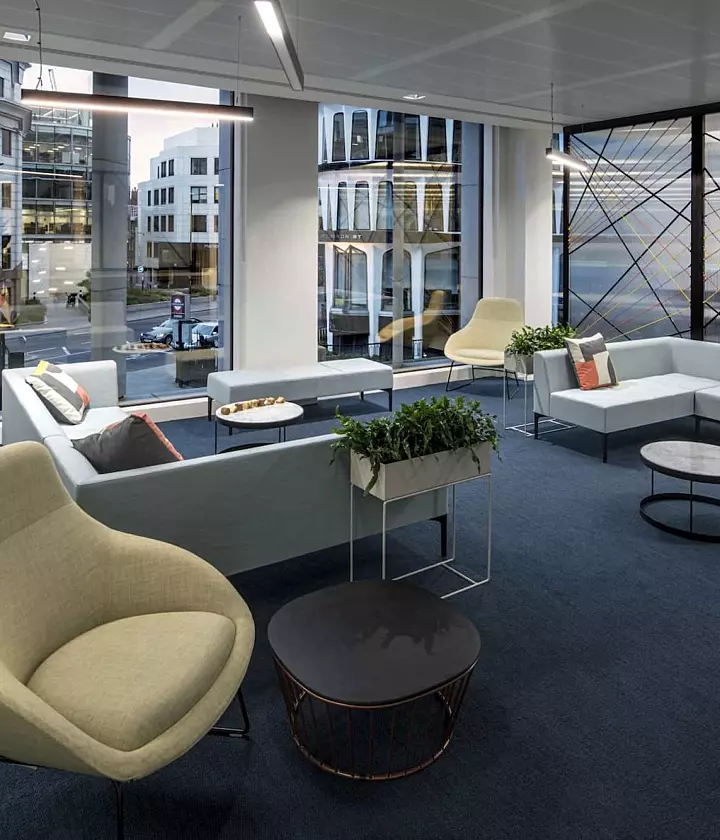 OpenText breakout area fit out with natural light