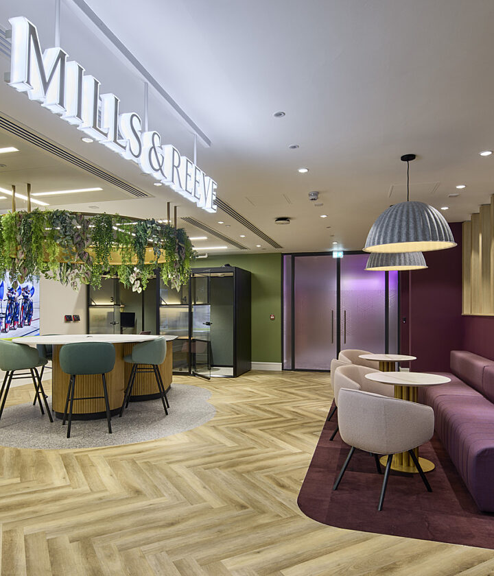 Reception space at Mills & Reeve's new Leeds office