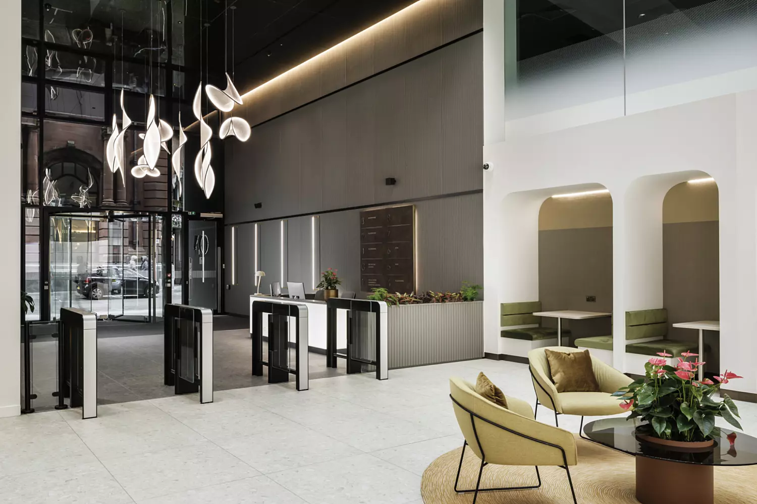 E gates at 40 Spring Gardens reception