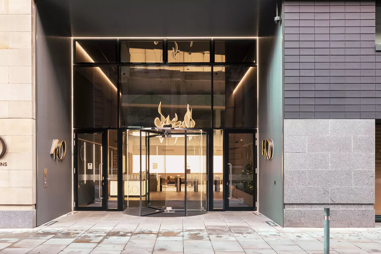 Glazed entrance to 40 Spring Gardens