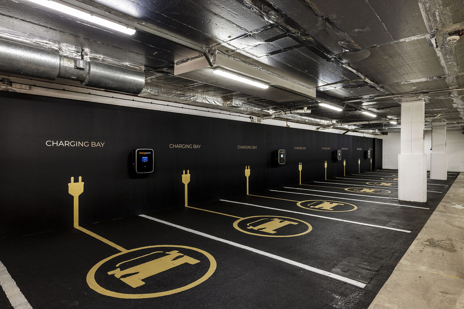 Electric car charging point at 40 Spring Gardens