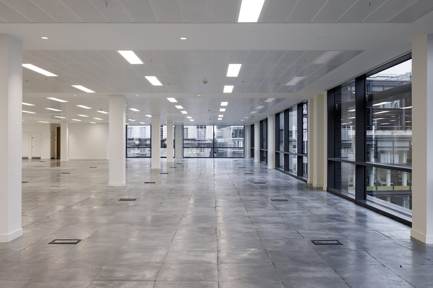 Floor to ceiling windows in Cat A office in London