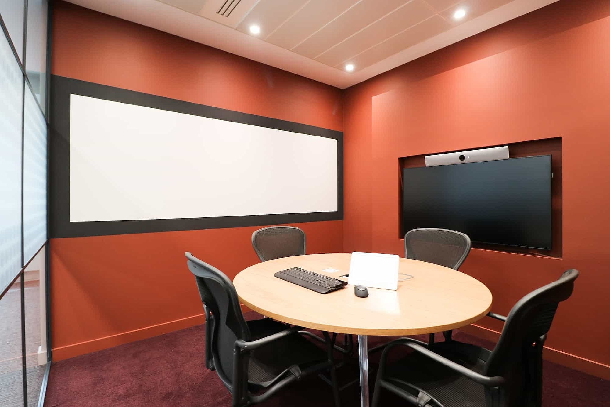 Red meeting room refurbishment