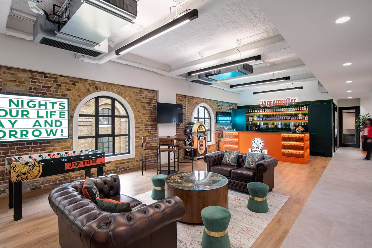 Modern soft furnishings at Jagermeister