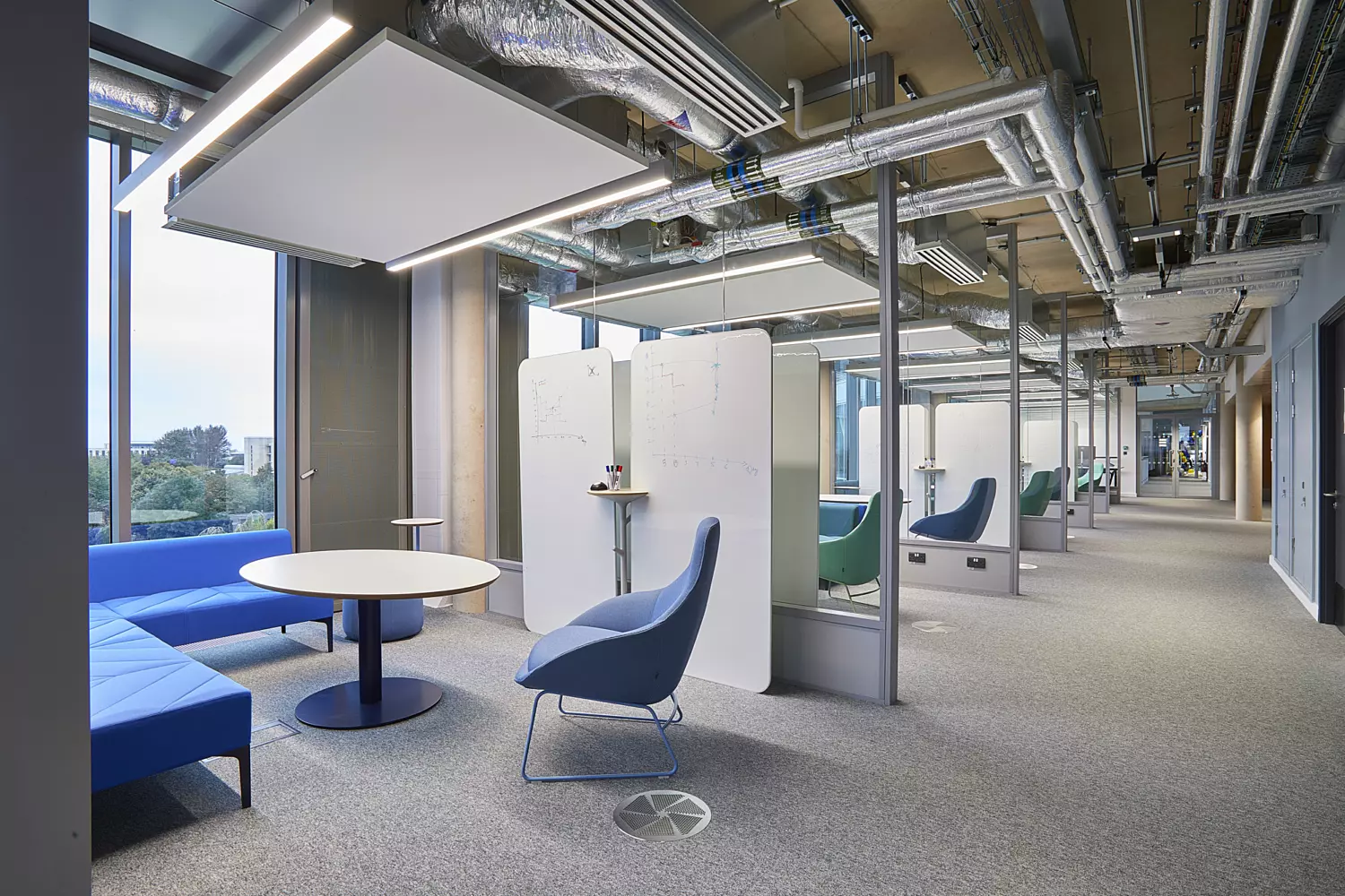 Semi private workspace at University of Bath