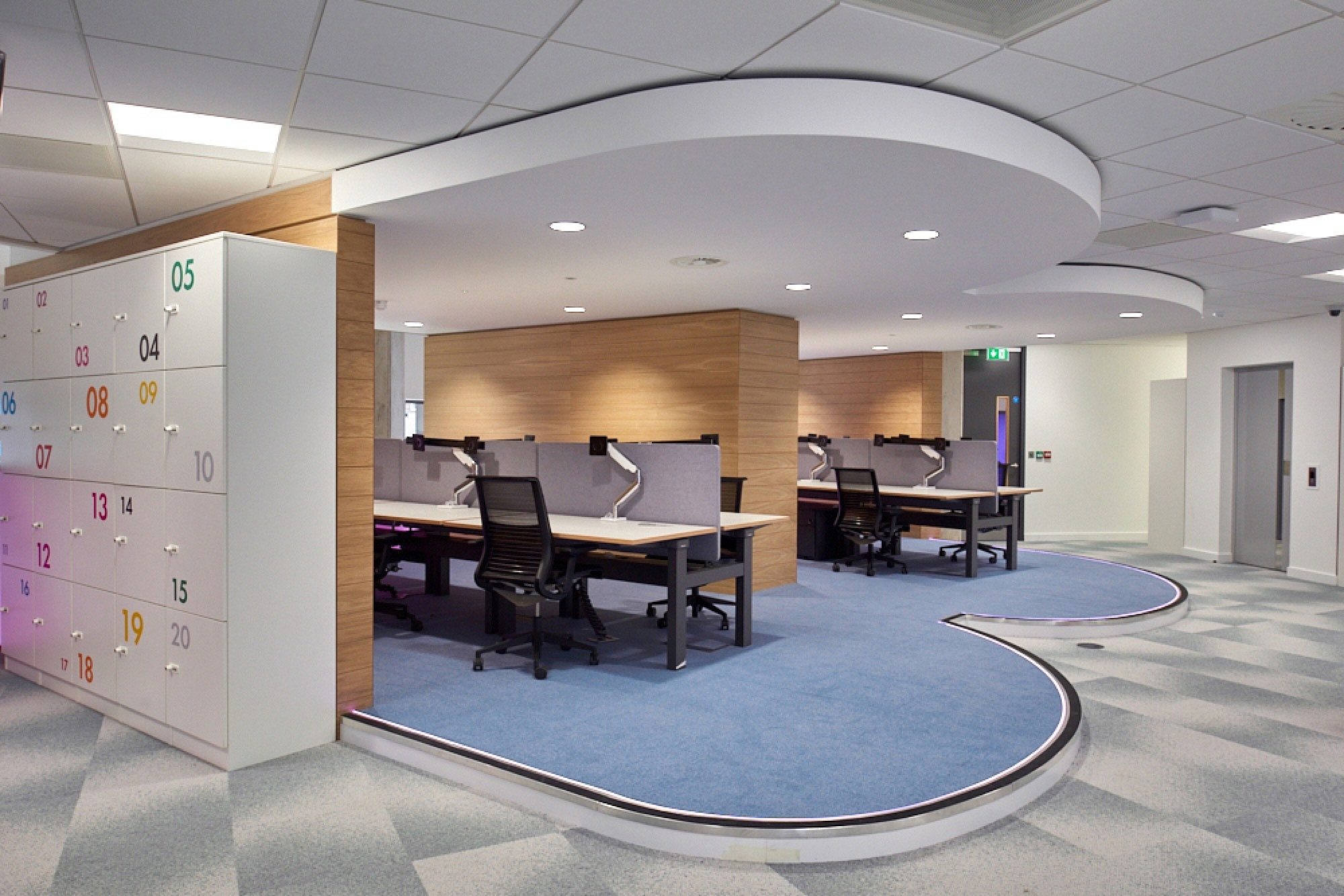 Finastra curved workstation fit out