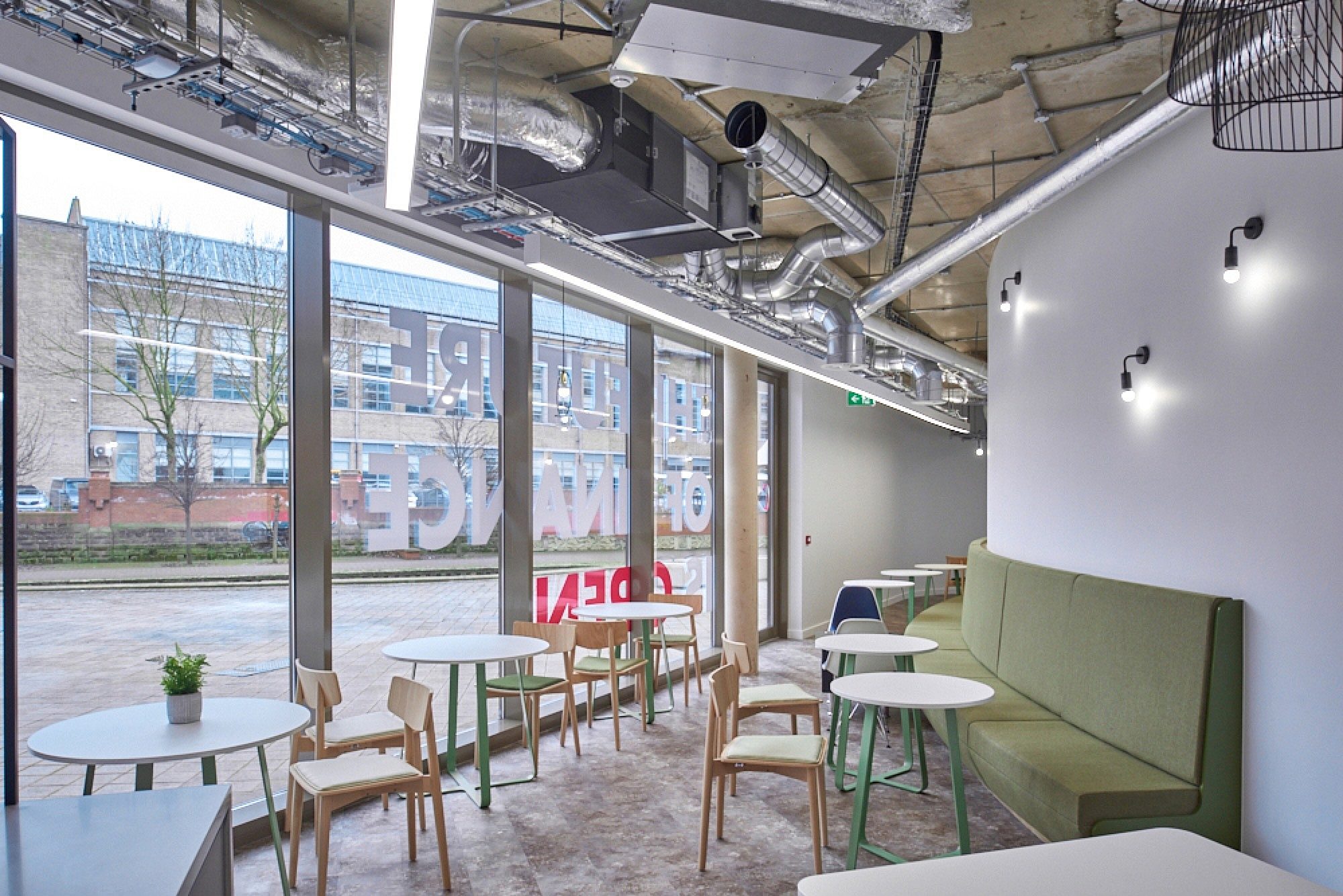 Finastra office cafe seating